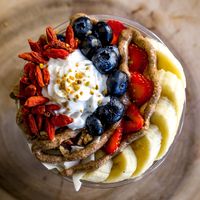Custom acai bowl with housemade coco whip at JuiceRx - Streeterville in Chicago