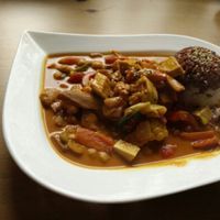 delicious eggplant curry!  at Velvet Leaf in Berlin