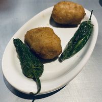 Vegan chicken croquettes  at Teresa Carles Cocina Vegetariana in Barcelona