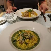 Risotto and padthai at Teresa Carles Cocina Vegetariana in Barcelona