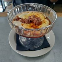 Caramelized figs and almonds! at Teresa Carles Cocina Vegetariana in Barcelona