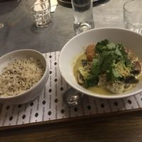 green curry with basmati rice  at Teresa Carles Cocina Vegetariana in Barcelona