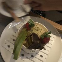 vainilla ice cream plant based  at Teresa Carles Cocina Vegetariana in Barcelona