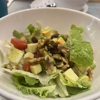 Ensalada con nuez pecana y quesos veganos.  at Teresa Carles Cocina Vegetariana in Barcelona