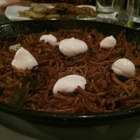 fish style pasta paella  at Teresa Carles Cocina Vegetariana in Barcelona