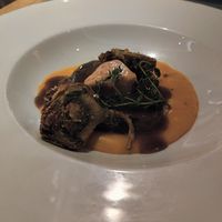 Meat with foie and artichokes at Teresa Carles Cocina Vegetariana in Barcelona