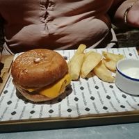 Vegan burger at Teresa Carles Cocina Vegetariana in Barcelona