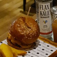 Vegan burger at Teresa Carles Cocina Vegetariana in Barcelona