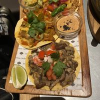 3 flavours tacos   at Teresa Carles Cocina Vegetariana in Barcelona