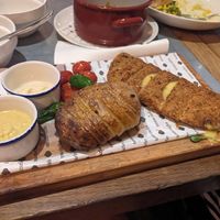 Delicious Cachopo at Teresa Carles Cocina Vegetariana in Barcelona