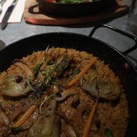 Paella | tomato-mozza-eggplant  at Teresa Carles Cocina Vegetariana in Barcelona