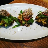 you have to try this pizza! at Teresa Carles Cocina Vegetariana in Barcelona