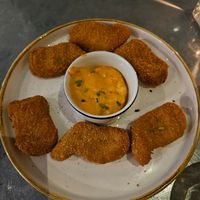 Plant-based chicken nuggets at Teresa Carles Cocina Vegetariana in Barcelona