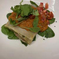 3 layer lasanyuki  at Teresa Carles Cocina Vegetariana in Barcelona