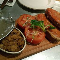 'tuna', very oily, no fishy flavour at Teresa Carles Cocina Vegetariana in Barcelona