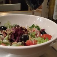 Salad with spirulina and vegan cheese at Teresa Carles Cocina Vegetariana in Barcelona