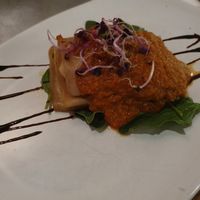 Lasagna (bad photo) at Teresa Carles Cocina Vegetariana in Barcelona