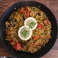 Paella de verduras for 1 person  at Teresa Carles Cocina Vegetariana in Barcelona