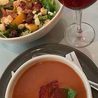 Watermelon gazpacho  at Teresa Carles Cocina Vegetariana in Barcelona