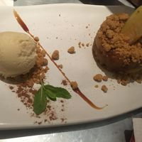 Apple crumble - also amazing !! at Teresa Carles Cocina Vegetariana in Barcelona