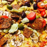 Pizza with vegan gyros at Pizza Bande in Hamburg