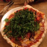 Pizza with vegan cheese  at Pizza Bande in Hamburg