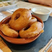 Fried onion rings at Anna Loka in Cardiff
