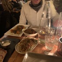 Spread: pumpkin, carrots, flat bread, veggie dumplings  at Lapis in Washington