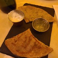 Flatbread 🫓  with leek and potato filling at Lapis in Washington
