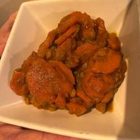 Carrots, split peas, pitted plums  at Lapis in Washington
