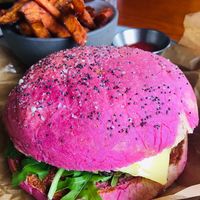 Vegan kale burger - recommended! at Chico's - Vuosaari in Helsinki