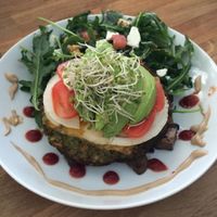Amazing Veggie Burger - Yumm at Basimo Beach Cafe - Gulf Blvd in Clearwater Beach