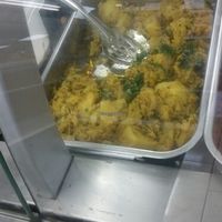 Aubergine potato curry at Pooja Sweets and Savories in Cardiff