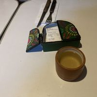 Cocoa tea  at El Jardín de Jazmín in Lima
