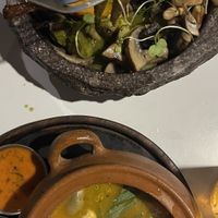 Soup and mushrooms  at El Jardín de Jazmín in Lima