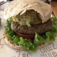 Lentil Burger at El Jardín de Jazmín in Lima