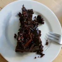 chocolate pear cake at Zyzna in Wroclaw