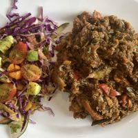 Veggies with quinoa and salad   at Mishqui Quinde Sweet Hummingbird in Mindo