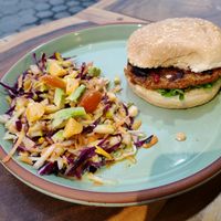 Amazing burger at Mishqui Quinde Sweet Hummingbird in Mindo