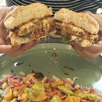 Vegetarian Quinoa Burguer  at Mishqui Quinde Sweet Hummingbird in Mindo