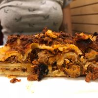 cheeseless lasagna  at Universo Vegano in Florence