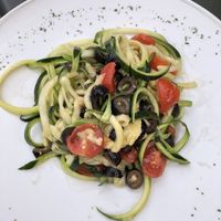 Zucchini pasta (so goooood) at Universo Vegano in Florence