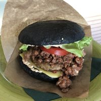 Smoked burger! So good! Huge and messy! at Universo Vegano in Florence