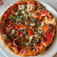 Wood roasted vegetable pizza at Brixx Wood Fired Pizza in Chapel Hill