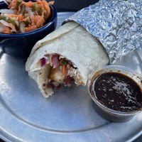 What’s inside the daily burrito, red beans, tofu & veggies!  at Laughing Planet Cafe in Bend
