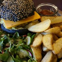 Burger at Bhajan Cafe in Riga