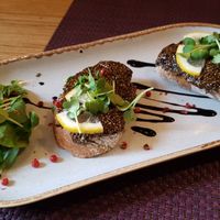 'Caviar' bruschetta at Bhajan Cafe in Riga