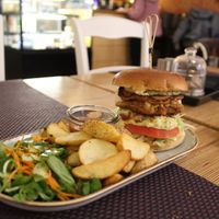 Best burger ever! at Bhajan Cafe in Riga