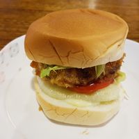 Veggie burger at Im Jai - Veg Food Stall in Chiang Mai
