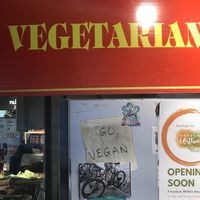 Go vegan sign at Im Jai - Veg Food Stall in Chiang Mai